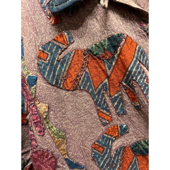 Orvis Vintage Embroidered Aplique Art to Wear Elephant Jacket - Picture 4 of 10